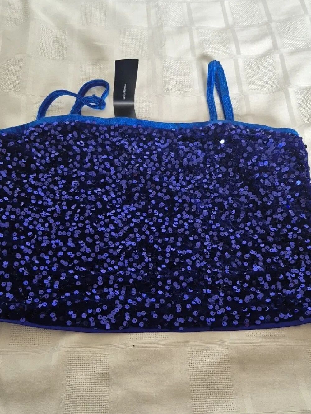 Royal Blue Sequin Spaghetti Strap Camisole - Picture 16 of 16